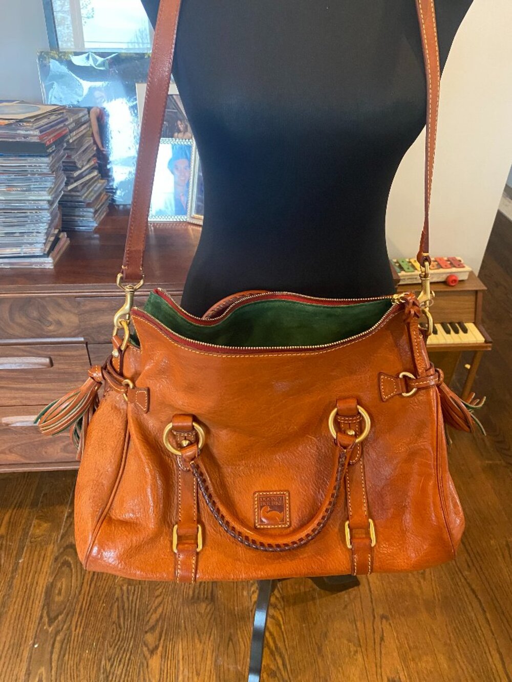 Dooney & Bourke Tan Florentine Large Satchel with Gold Hardware